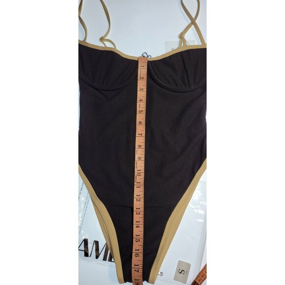 SAME Los Angeles Swim Womens One Piece Built-in Bra Underwired BLack Small - Picture 7 of 8